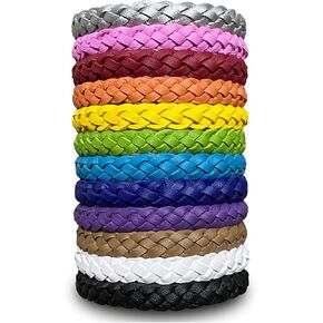 12 حزمة من الأساور الطاردة للبعوض، لون سادة ملفوف بشكل فردي من الجلد الطارد للحشرات والحشرات للأطفال والكبار والتخييم في الهواء الطلق والسفر in Kuwait