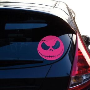 Yoonek Graphics Jack Skellington Christmas Nightmare Decal Sticker for Car Window, Laptop, Motorcycle, Walls, Mirror and More. SKU: 488 (4" x 4.3", White)
