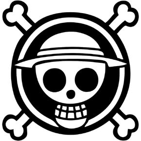 One Piece Pirate Decal Vinyl Sticker Auto Car Truck Wall Laptop | Black | 5.5" x 5"