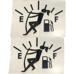 2Pcs White Funny Fuel Tank Stickers Reflective Fuel Lid Decal Hilarious Decal for Most Vehicle Car Truck Gas Cap Door, Easy Install On Individual(Girl)