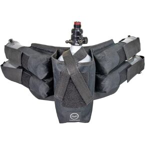 Valken Paintball 4+1 Harness -Holds 4 Pods Plus 1 Tank - Black