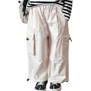 BINIDUCKLING Girls Parachute Pants Kids Toddler Baggy Cargo Pants Jogger 2-9 Years