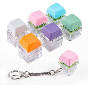 6 Pcs Keyboard Fidget Toy, Silent & Click Fidget Keyboard Keychain, Decompression Toys, Keyboard Fidget Clicker, Mechanical Keyboard Fidget, Stress Relief Fidget, Button Clicker, Sensory Toys