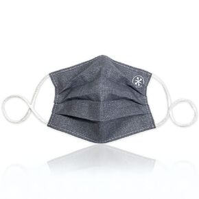 JaxMask® Basics | Light Gray Breathable One Layer Burlap Pleated Cloth Face Mask | Standard Adult Grey Cotton Washable Reusable Lightweight Travel School Mouth Covering (Single)