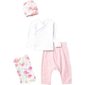 HonestBaby 4-Piece Take Me Home Newborn Layette Gift Set for Infant Boys, Girls, Unisex Baby 100% Organic Cotton