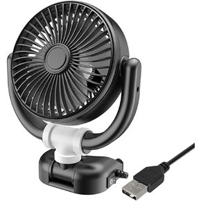 Car Fan - USB Fan for Car, Portable Vehicle Cooling Fan - Brushless Motor (2024 Upgraded) Strong Wind Air Circulation Fans 360° Rotation Electric Fan for Room, Home, Office, Car Dashboard, Outdoors
