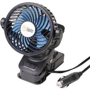 TN TONNY 4" Portable 12V Car Clip Fan, Mini 12 Volt Clip on Cooling Fan Easy Mounted Backseat Car Fan with Strong Clamp in Kuwait