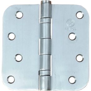 Penrod Stainless Steel Ball Bearing Door Hinges - 4 Inch with 5/8 Inch Radius, Non-Removable Riveted Pin - Security Hinges (3 Pack)
