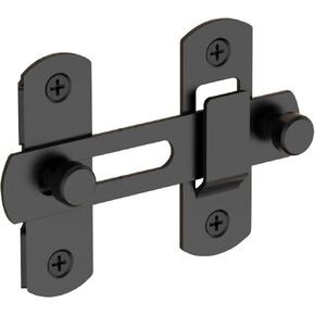 Stainless Steel Door Lock Clasp Old-Fashioned Latch Burglar Lock Clasp barn Door Clasp Sliding Door Lock (Balck)