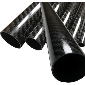 (2) Carbon Fiber Tube - 25mm x 23mm x 1000mm. Pure 3K - Glossy finish tubes. Hollow carbon fiber rods (carbon tubes)