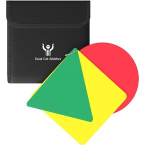 Great Call Athletics Referee Pro Penalty Cards Shapes w/Case Red Yellow Green Delay Warning Ejection Soccer Field Hockey