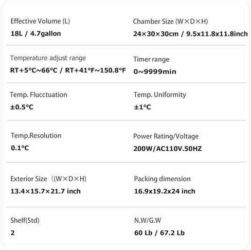 حاضنة مختبر WEST TUNE بسعة 18 لترًا للعلوم الطبية لإنبات بذور الثقافة البكتيرية، حاضنة الزواحف RT-66 درجة مئوية، حاضنة رقمية PID للتحكم في درجة الحرارة، حاضنة بيض الزواحف in Kuwait