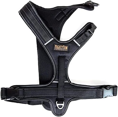 Mighty Paw Sport Harness - No-Pull Front Attachment - Neoprene Padded Lining - Reflective Stitching - Two Leash Attachment Options - Weather-Proof Harness - Adjustable Dog Harness (X-Small, Black) in Saudi Arabia