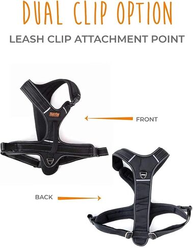 Mighty Paw Sport Harness - No-Pull Front Attachment - Neoprene Padded Lining - Reflective Stitching - Two Leash Attachment Options - Weather-Proof Harness - Adjustable Dog Harness (X-Small, Black) in Saudi Arabia