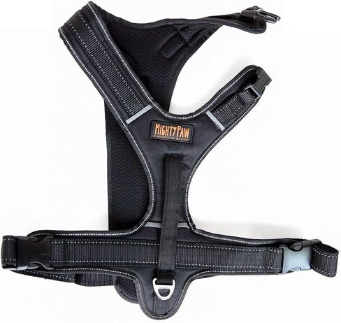 Mighty Paw Sport Harness - No-Pull Front Attachment - Neoprene Padded Lining - Reflective Stitching - Two Leash Attachment Options - Weather-Proof Harness - Adjustable Dog Harness (X-Small, Black) in Saudi Arabia