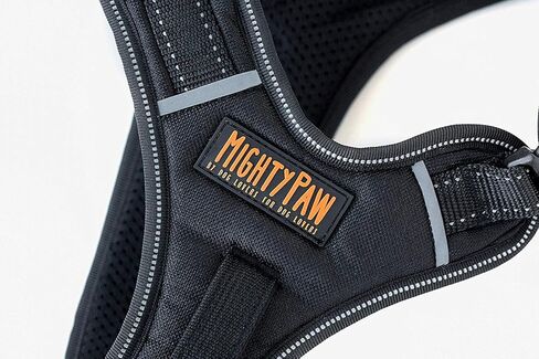 سرج Mighty Paw الرياضي - ملحق أمامي مانع للسحب - بطانة مبطنة من النيوبرين - خياطة عاكسة - خياران لمرفقات المقود - سرج مقاوم للطقس - سرج كلب قابل للتعديل (صغير جدًا، أسود) in Kuwait