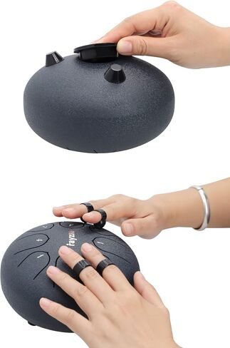 Titanium Steel Tongue Drum with a Carry Bag, 5 Inches (13cm) 8 Notes Diatonic Scale Handpan Tank Drum Kit, Portable C-Key Percussion Instrument. in Saudi Arabia