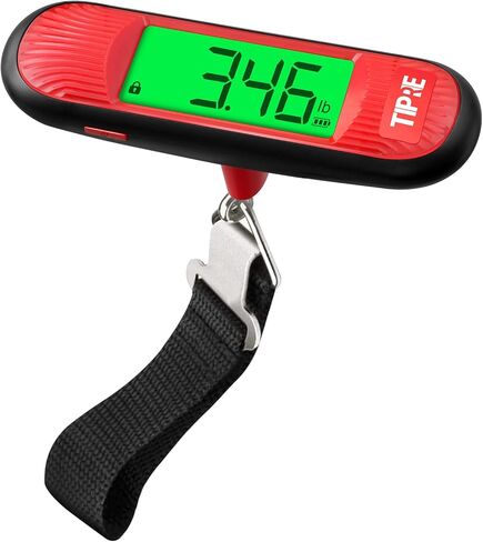 TIPRE Luggage Scale, 110lb Luggage Weight Scale Digital Suitcase Scale with Hook, Portable Weight Scale for Travel with Backlight LCD Display, Baggage Scale for Travelers, Battery Included - Black in Saudi Arabia
