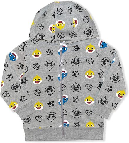 بلوفر بغطاء للرأس للأولاد من Nickelodeon Baby Shark مكون من قطعتين للأطفال الصغار والصغار - أزرق/رمادي in Saudi Arabia