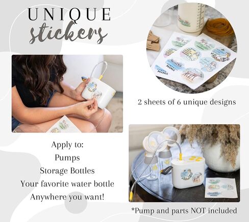 Moose N' Otter Creations Glass Breast Milk Pitcher for Fridge (2 Pack, 21 Oz) Not Your Cow's Milk Pop-Top Breastmilk Storage Bottles w/Expiration Tags & 12 Stickers- Breast Milk Storage Containers in Saudi Arabia