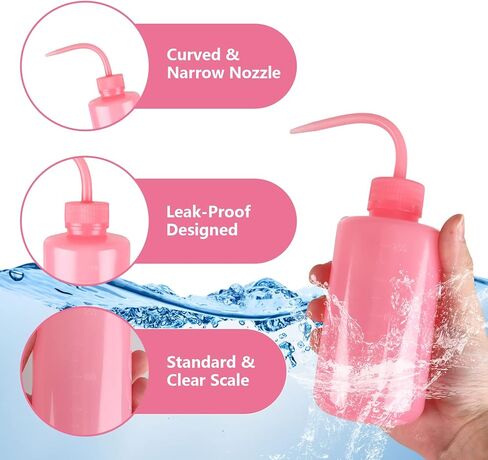 AKOLAFE 10 قطع زجاجة غسيل 8 أوقية ضغط زجاجات للوشم 250 مل زجاجة وشم مع مقياس زجاجة بخ بلاستيكية للسوائل زجاجة شطف لاش لملحقات رمش تجارب المختبر لوازم الري in Kuwait