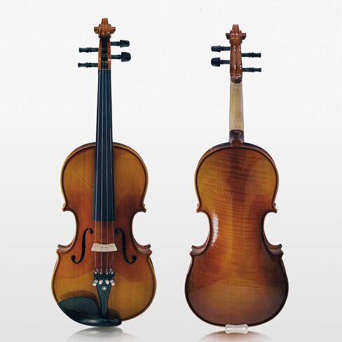 CLAVIO Violin Set 4/4 Full Size, 3/4 Size Fiddle Solidwood and Ebony Fittings with Hard Case, Shoulder Rest, Strings, Bow, Rosin, Tuner and Spruce Panel, Maple Wood 1-piece Back (Antique Brown, 3/4) in Saudi Arabia