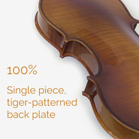 CLAVIO Violin Set 4/4 Full Size, 3/4 Size Fiddle Solidwood and Ebony Fittings with Hard Case, Shoulder Rest, Strings, Bow, Rosin, Tuner and Spruce Panel, Maple Wood 1-piece Back (Antique Brown, 3/4) in Saudi Arabia