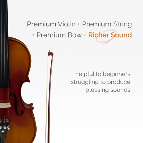 CLAVIO Violin Set 4/4 Full Size, 3/4 Size Fiddle Solidwood and Ebony Fittings with Hard Case, Shoulder Rest, Strings, Bow, Rosin, Tuner and Spruce Panel, Maple Wood 1-piece Back (Antique Brown, 3/4) in Saudi Arabia