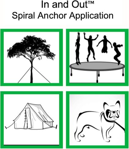 4 in-and-Out Spiral Ground Anchors - 18" Heavy Duty - for securing Canopy, Soccer Goal, Trampoline, Swing Set and More in Saudi Arabia