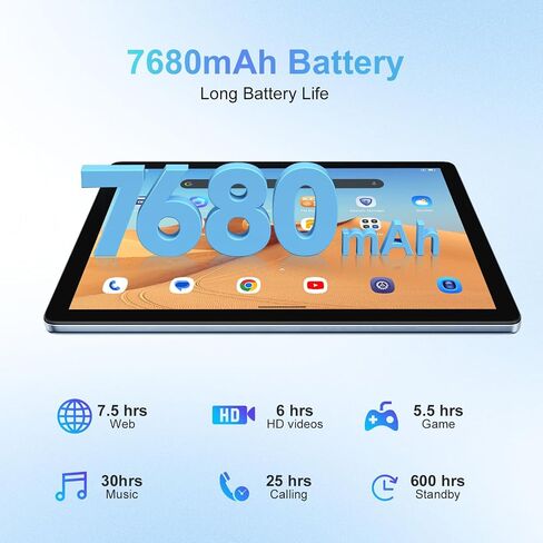 جهاز لوحي Blackview Android 13 مقاس 10 بوصة مع ذاكرة وصول عشوائي سعتها 16 جيجابايت، ومعالج ثماني النواة لعام 2024 بأحدث تحديث مع مساحة تخزين 256 جيجابايت، وواي فاي 5G، وكاميرا مزدوجة 13 ميجابكسل + 5 ميجابكسل، وبلوتوث، ونظام تحديد المواقع العالمي (GMS)، وو in Kuwait