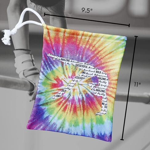 حقيبة قبضة الجمباز للفتيات من GymnasticsHQ - تصميم ثلاثي الأبعاد أنيق بصبغة التعادل مثالي لحمل أشياء الصالة الرياضية - فكرة هدية مثالية للاعبي الجمباز! in Kuwait