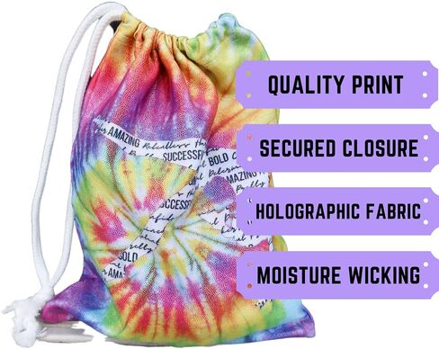 حقيبة قبضة الجمباز للفتيات من GymnasticsHQ - تصميم ثلاثي الأبعاد أنيق بصبغة التعادل مثالي لحمل أشياء الصالة الرياضية - فكرة هدية مثالية للاعبي الجمباز! in Kuwait