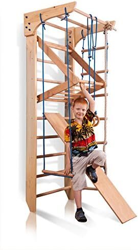 Wood Stall Bar, Wooden Swedish Ladder, Wall Bars for Kids, Kinder-3-240" - Certificate of Safe, Home Gym Gymnastic, Climbing Kids, Indoor Children Playground 94"x31.5" in Saudi Arabia