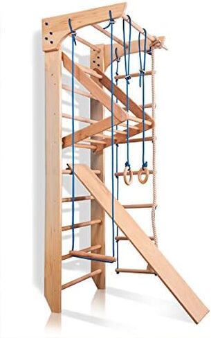 Wood Stall Bar, Wooden Swedish Ladder, Wall Bars for Kids, Kinder-3-240" - Certificate of Safe, Home Gym Gymnastic, Climbing Kids, Indoor Children Playground 94"x31.5" in Saudi Arabia