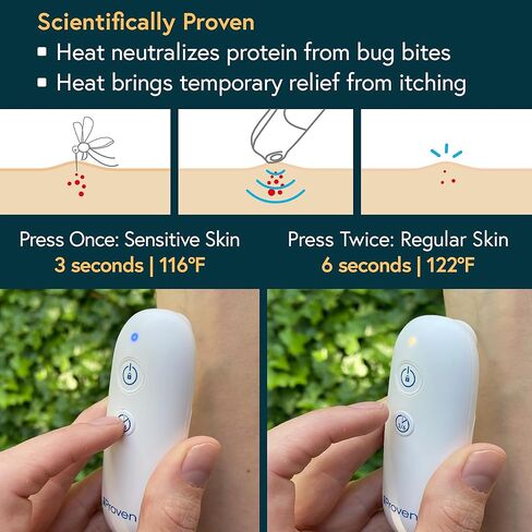 iProven Bug Bite Itch Relief Device, Chemical-Free Treatment of Insect Bites and Stings, Re-usable Swelling Healer in Kuwait