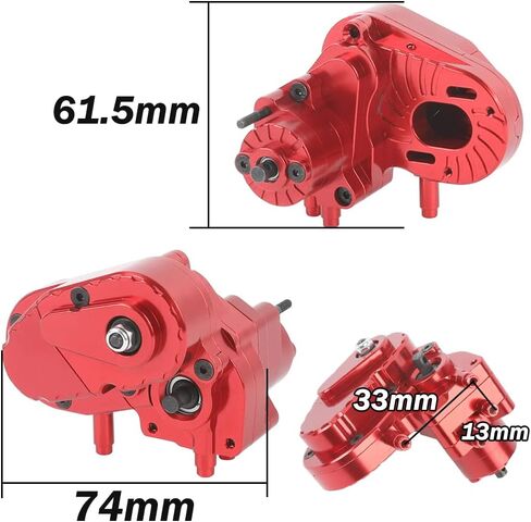 ZXYRC Aluminum 1/10 RC Transmission Case Complete Gearbox for Axial Capra 1.9 UTB RC Crawler Car Upgrades (Red) in Saudi Arabia