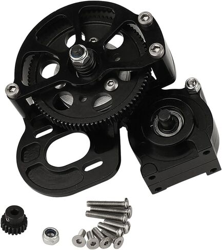 RZXYLRC Full Metal Transmission Assembled Gearbox with Steel Gear Set Compatible with Axial SCX10 I II 1/10 RC Crawler Upgrade Parts,Half Open Shell in Saudi Arabia