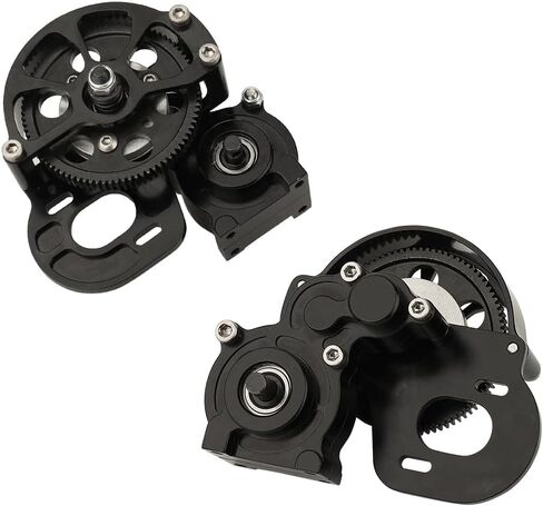RZXYLRC Full Metal Transmission Assembled Gearbox with Steel Gear Set Compatible with Axial SCX10 I II 1/10 RC Crawler Upgrade Parts,Half Open Shell in Saudi Arabia