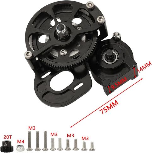 RZXYLRC Full Metal Transmission Assembled Gearbox with Steel Gear Set Compatible with Axial SCX10 I II 1/10 RC Crawler Upgrade Parts,Half Open Shell in Saudi Arabia