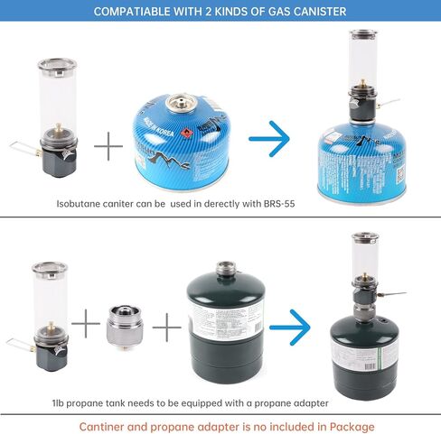 BRS البروبان فانوس مصباح الغاز المحمولة في الهواء الطلق حلم شمعة فانوس التخييم خيمة فانوس الزجاج عباءة فانوس BRS-55 in Kuwait