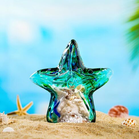 H&D HYALINE & DORA Glass Blown Art Sea Shell Paperweight, Hand Blown Glass Seashell Fish Tank Paperweight Gift in Saudi Arabia