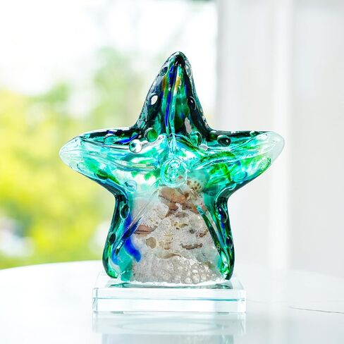 H&D HYALINE & DORA Glass Blown Art Sea Shell Paperweight, Hand Blown Glass Seashell Fish Tank Paperweight Gift in Saudi Arabia
