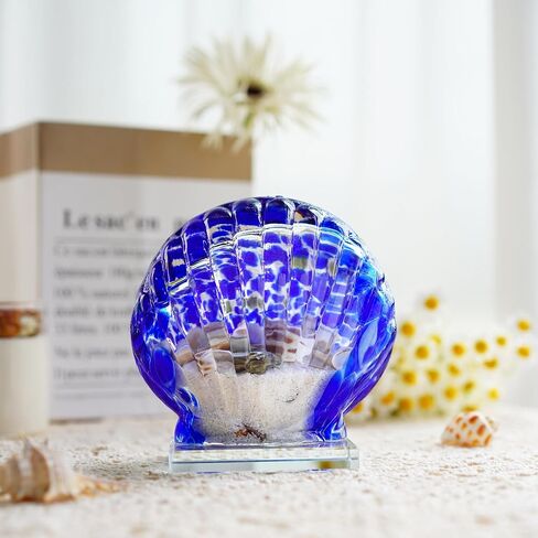 H&D HYALINE & DORA Glass Blown Art Sea Shell Paperweight, Hand Blown Glass Seashell Fish Tank Paperweight Gift in Saudi Arabia