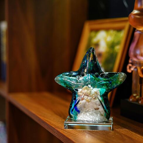 H&D HYALINE & DORA Glass Blown Art Sea Shell Paperweight, Hand Blown Glass Seashell Fish Tank Paperweight Gift in Saudi Arabia