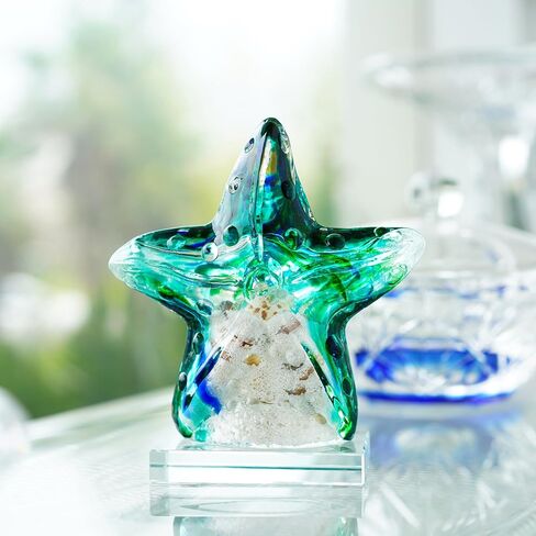 H&D HYALINE & DORA Glass Blown Art Sea Shell Paperweight, Hand Blown Glass Seashell Fish Tank Paperweight Gift in Saudi Arabia