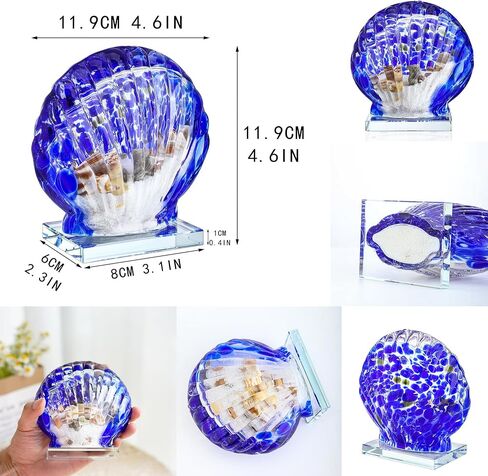 H&D HYALINE & DORA Glass Blown Art Sea Shell Paperweight, Hand Blown Glass Seashell Fish Tank Paperweight Gift in Saudi Arabia