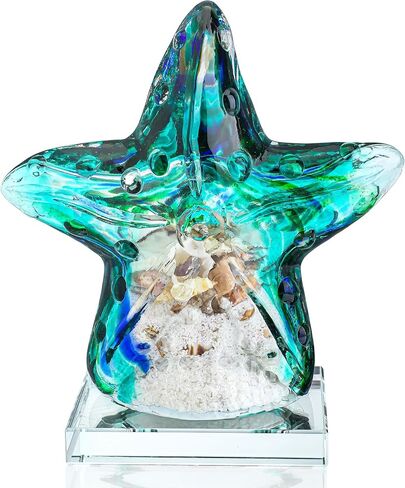 H&D HYALINE & DORA Glass Blown Art Sea Shell Paperweight, Hand Blown Glass Seashell Fish Tank Paperweight Gift in Saudi Arabia