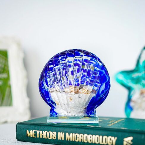 H&D HYALINE & DORA Glass Blown Art Sea Shell Paperweight, Hand Blown Glass Seashell Fish Tank Paperweight Gift in Saudi Arabia