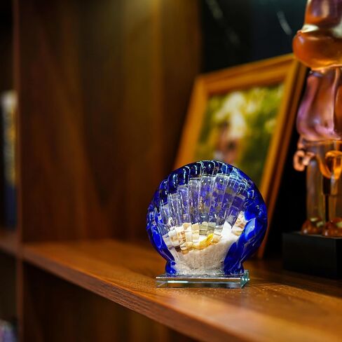 H&D HYALINE & DORA Glass Blown Art Sea Shell Paperweight, Hand Blown Glass Seashell Fish Tank Paperweight Gift in Saudi Arabia