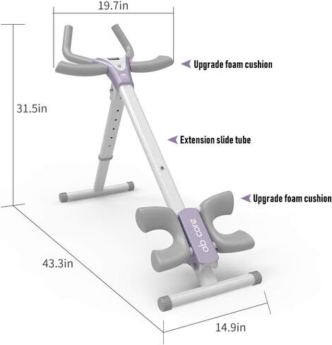 leikefitness Height Adjustable Ab Trainer Abdominal Whole Body Workout Machine Waist Cruncher Core Toner Leg Thighs Buttocks Shaper with LCD Monitor AB9380 in Saudi Arabia
